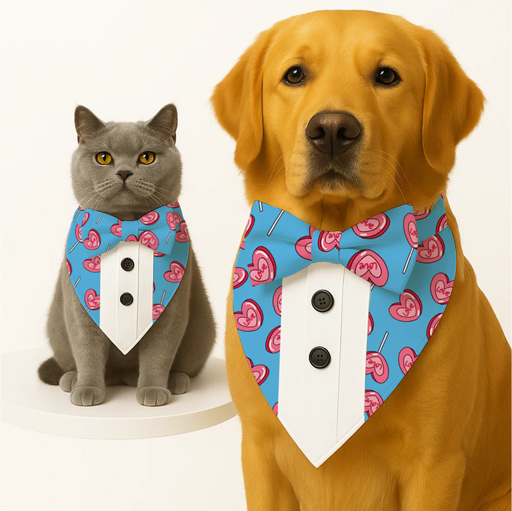 PawsIndia Valentines Edition Heart Candy Printed Tuxedo for Dogs and Cats - Runbopad