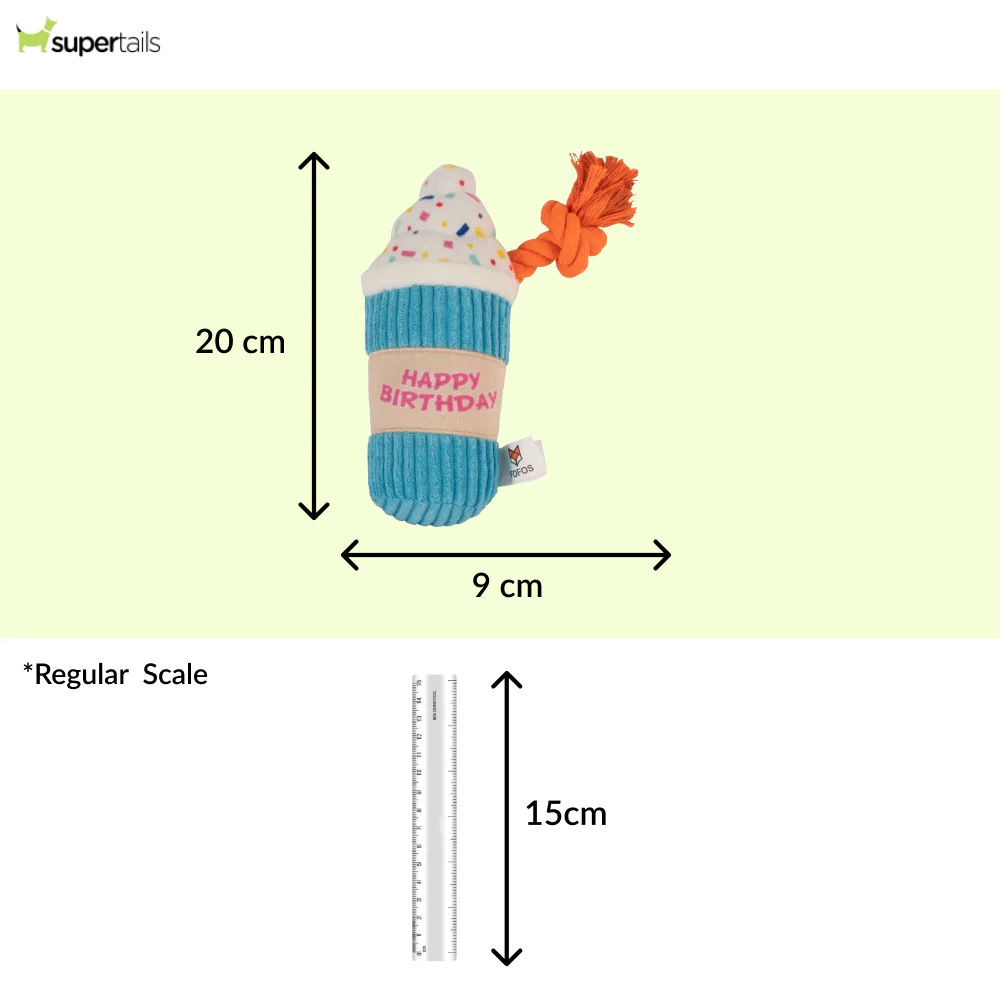 Barkbutler x Fofos Birthday Drink Plush Toy for Dogs - Runbopad