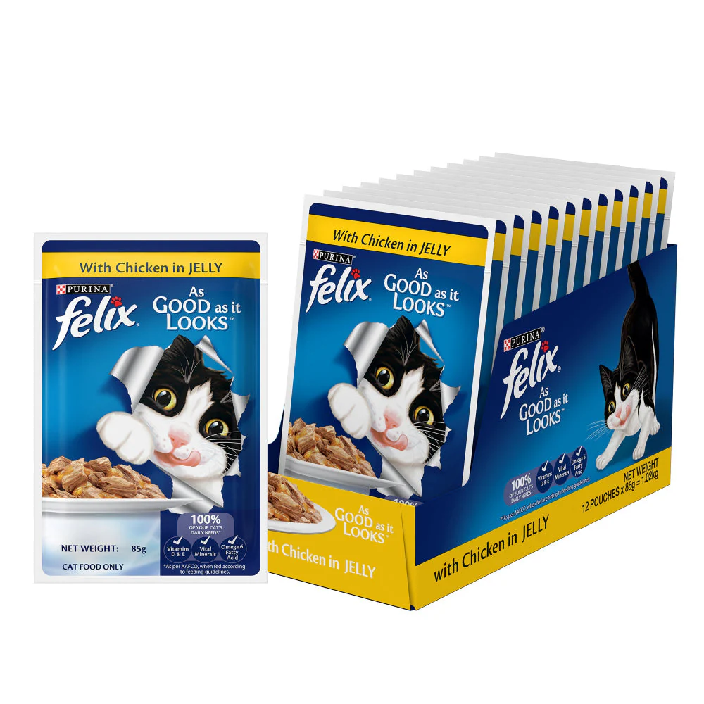 Purina Felix Chicken with Jelly Complete and Balanced Adult Cat Wet Food - Runbopad