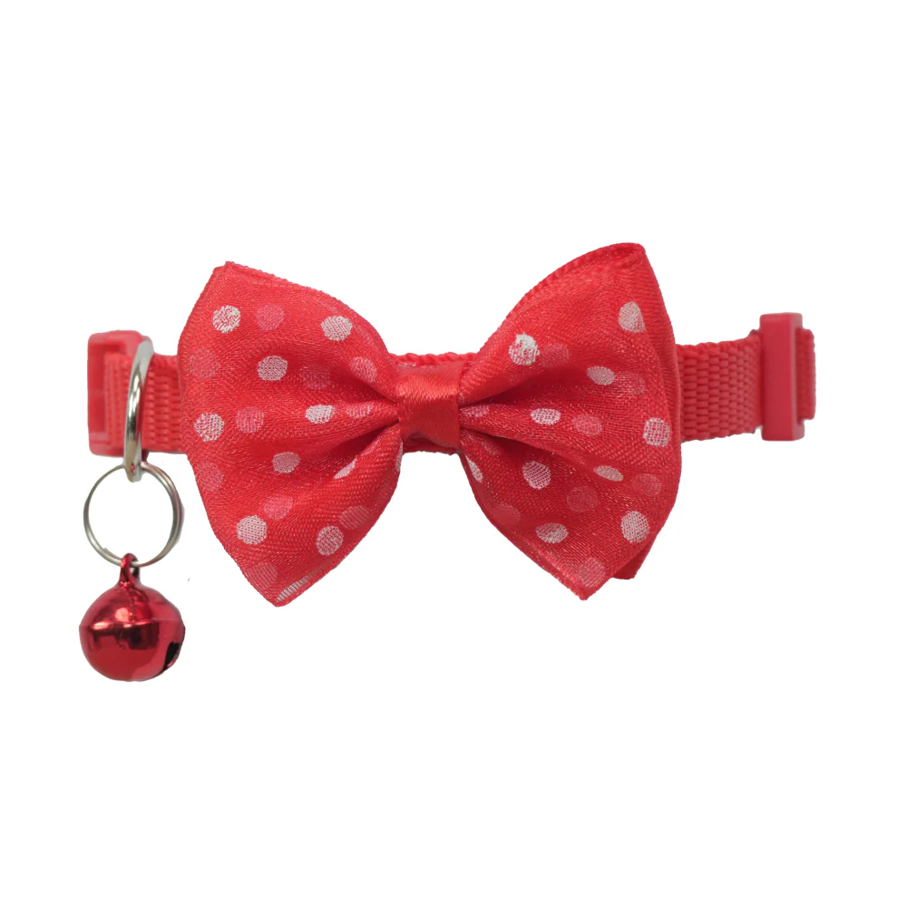 Skatrs Collar with Bow for Dogs and Cats (Red) - Runbopad