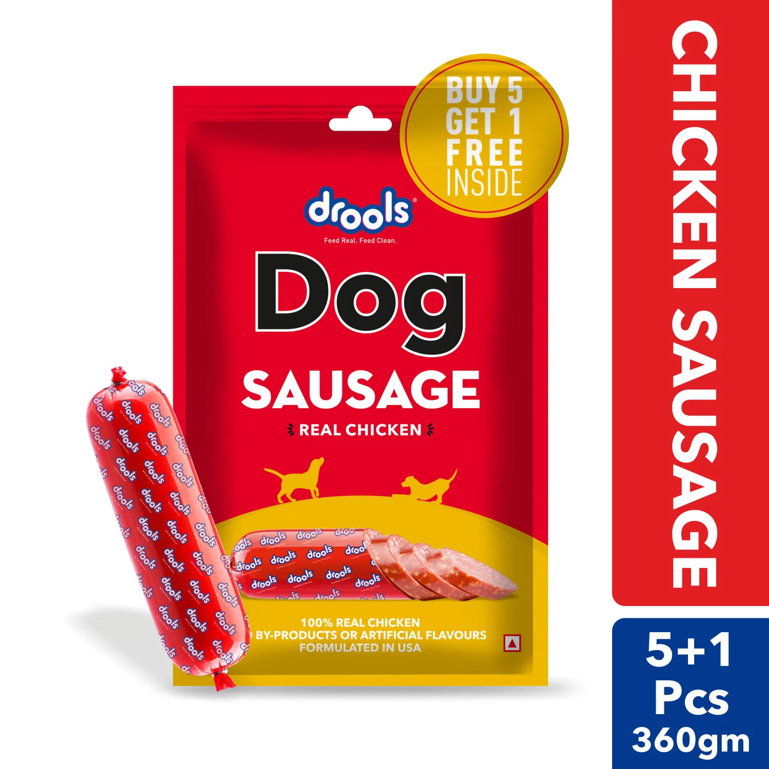 Drools 100% Real Chicken Sausage Treat for Dogs - Runbopad