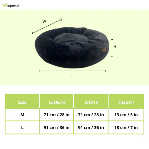 Petter World Anxiety Relieving Donut Bed for Dogs and Cats (Charcoal) - Runbopad