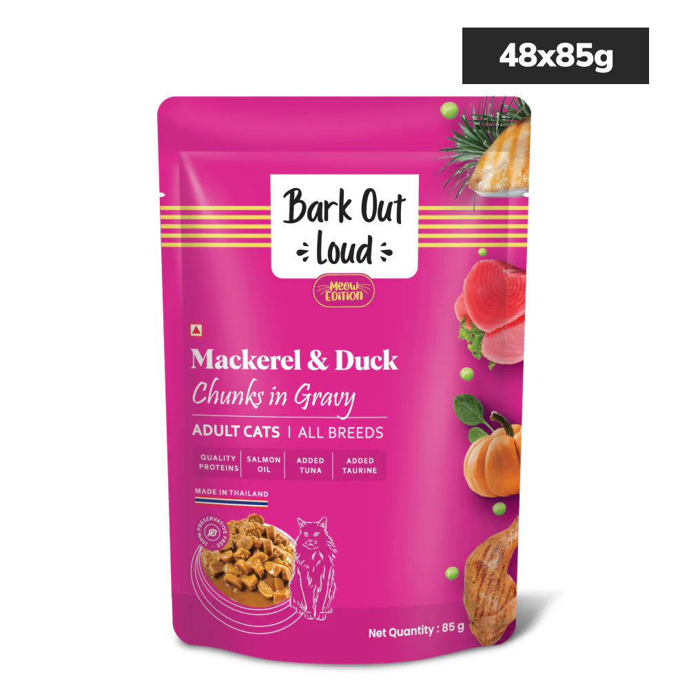 Bark Out Loud Mackerel & Duck Chunks Gravy Adult Cat Wet Food - Runbopad