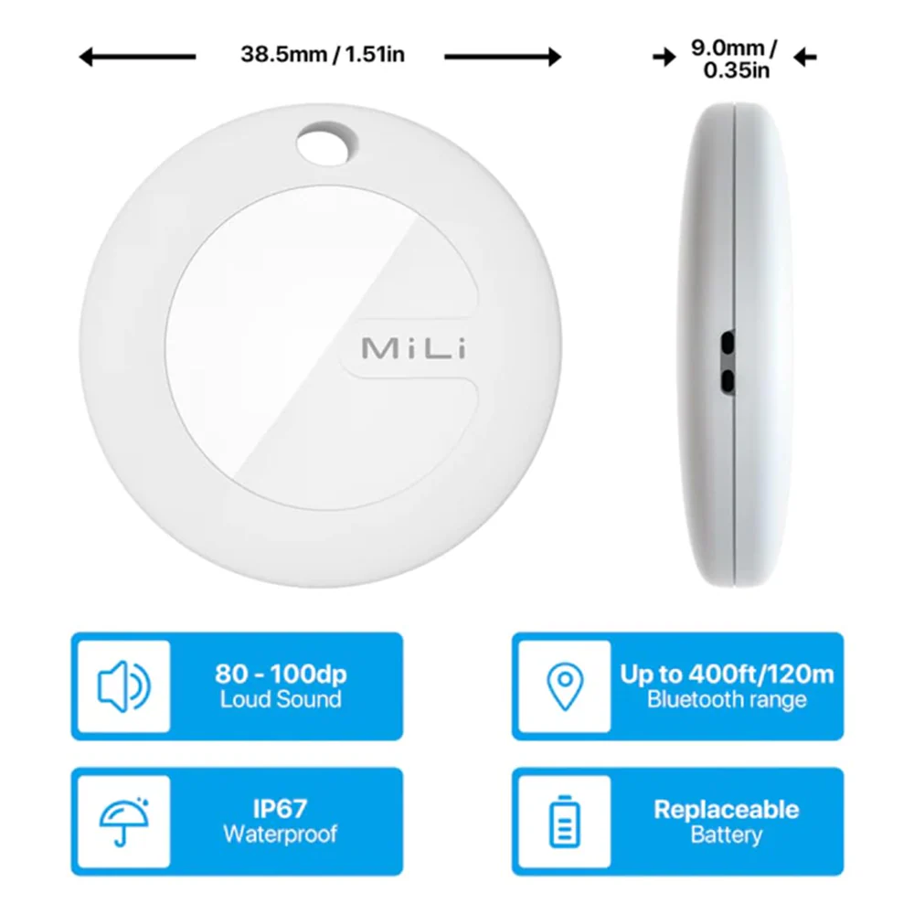 Mitag Anti Loss Device with Keychain Tracker (Brown) | IOS - Runbopad