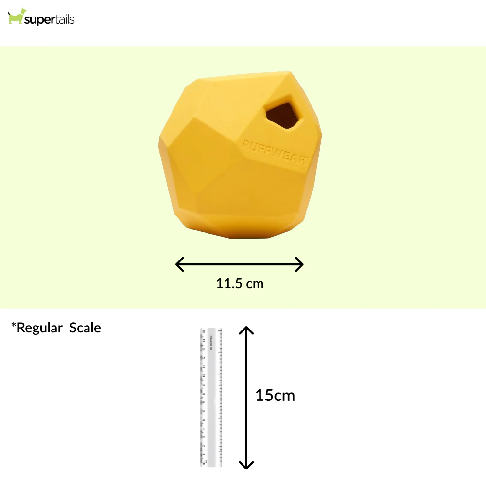 Ruffwear Gnawt a Rock Toy for Dogs (Dandeliion Yellow) - Runbopad