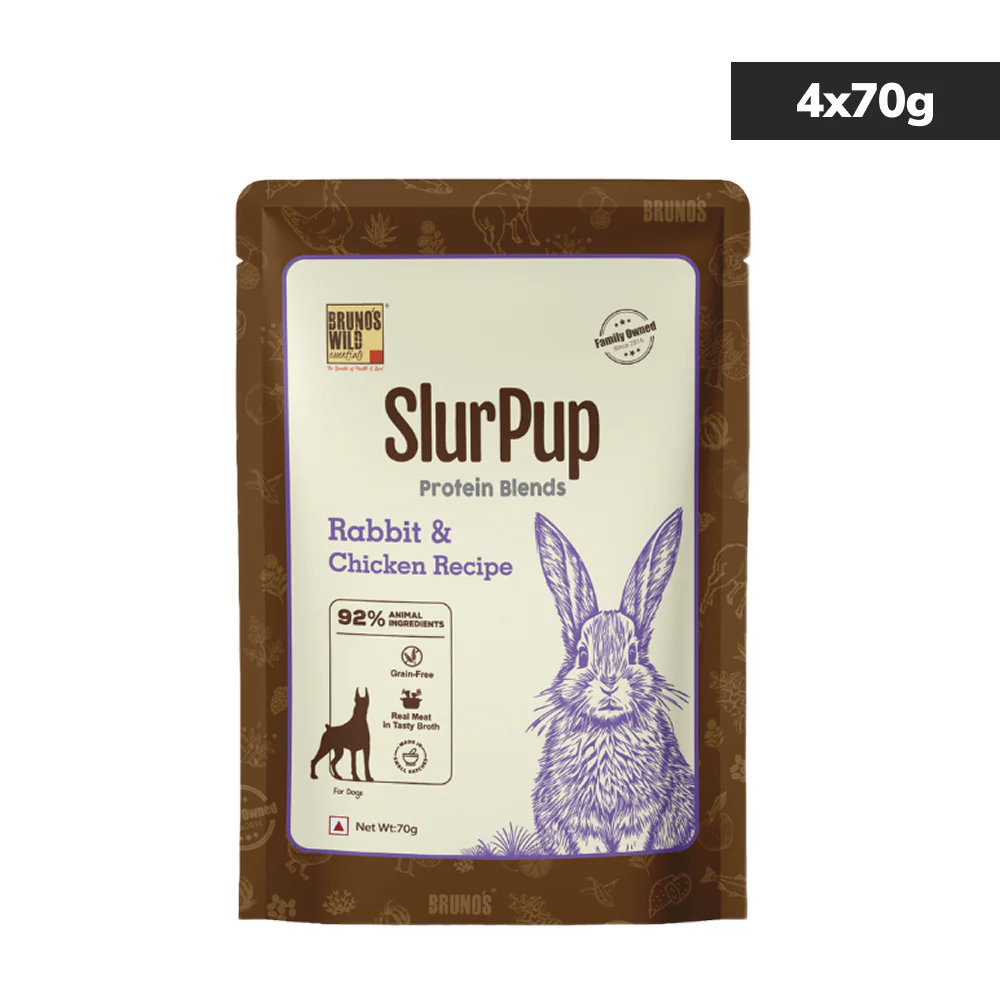 Bruno's Wild Essentials Slurpup Rabbit & Chicken Recipe Dog Wet Food - Runbopad