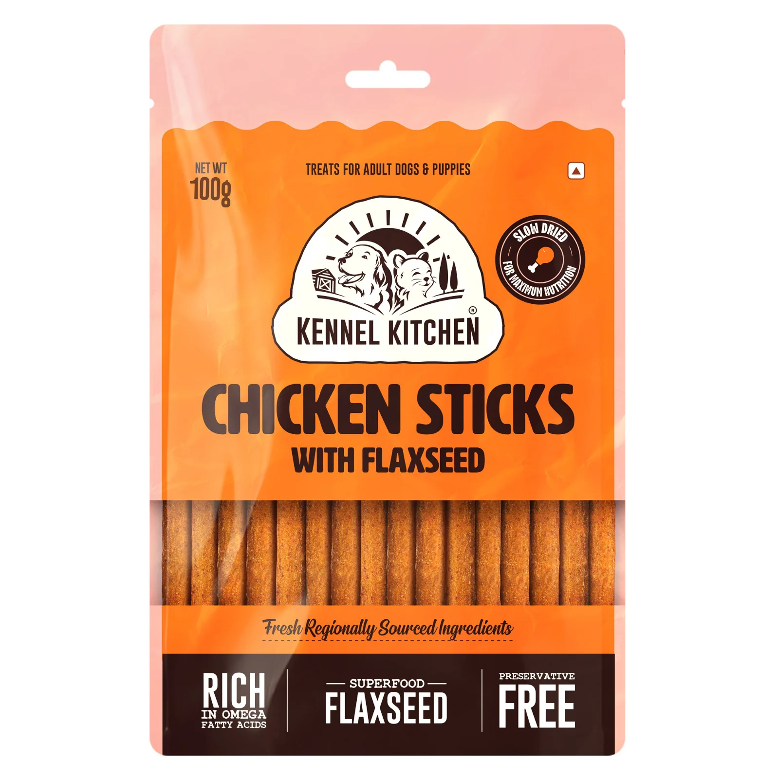 Kennel Kitchen Chicken Stick with Flaxseed Dog Treats - Runbopad