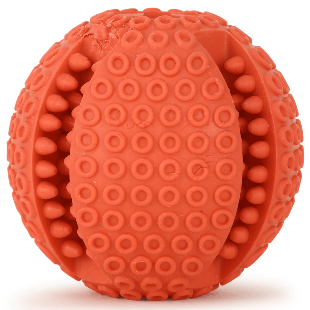 Basil Treat Dispensing Solid Chew Ball Toy for Dogs (Orange) - Runbopad