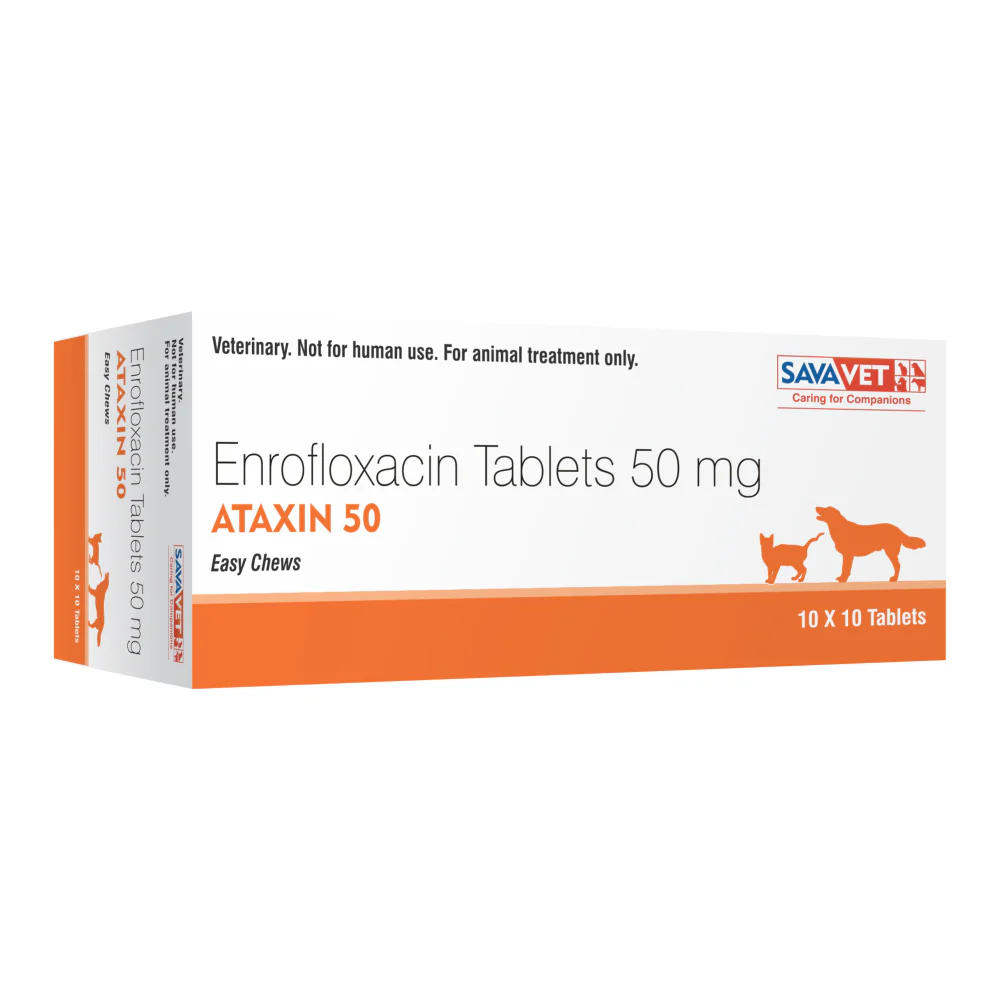Savavet Ataxin (Enrofloxacin) Tablet (Pack of 10) And Intas Pomisol Ear Drops for Dogs & Cats (15ml) Combo - Runbopad