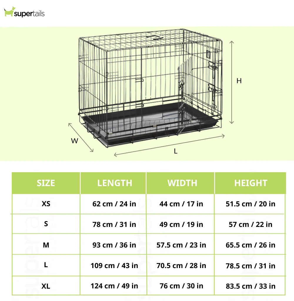 NutraPet Double Door with Divider Cage for Dogs and Cats (Black) - Runbopad
