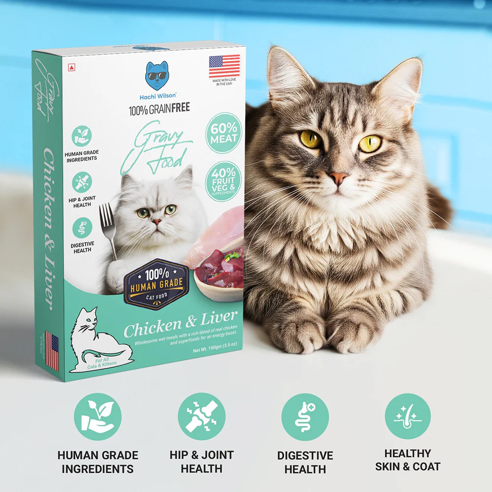 Hachi Wilson Premium Chicken and Liver Gravy Cat Wet Food - Runbopad