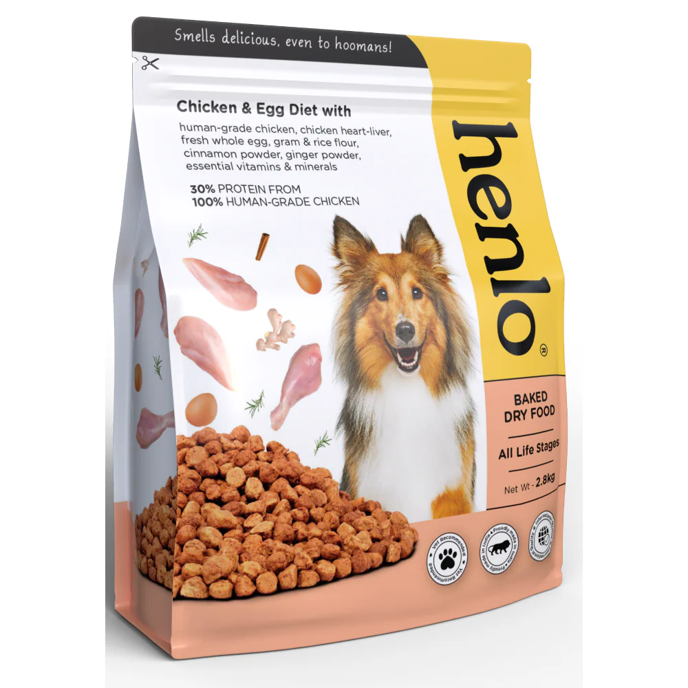 Henlo Chicken and Egg Baked Dry Food for Adult Dogs & Puppies | 100% Human Grade Ingredients - Runbopad