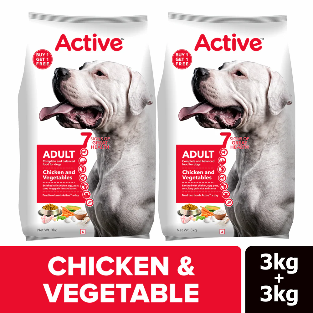 Active Chicken and Vegetables Adult Dog Dry Food (Buy 1 Get 1) - Runbopad