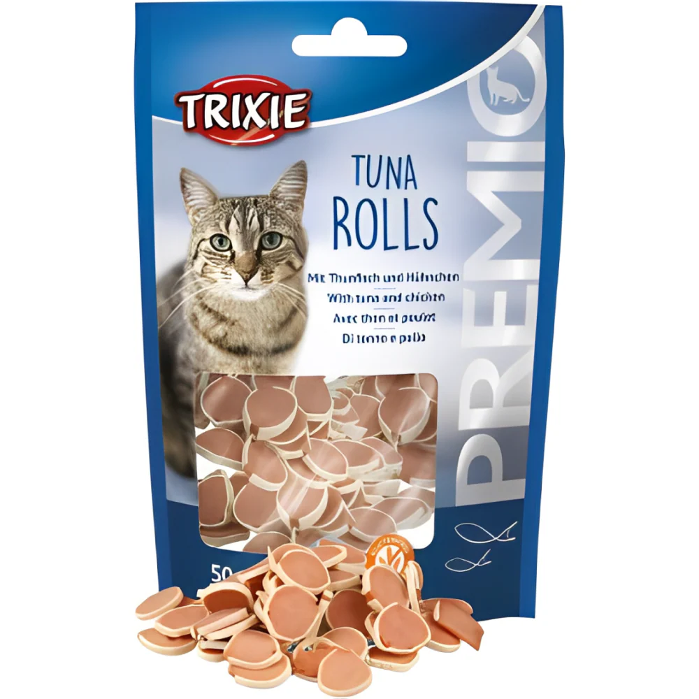 Trixie Premio Tuna Rolls Treats, Kitty Treats Soft Chicken Tuna Delights Cats Combo - Runbopad