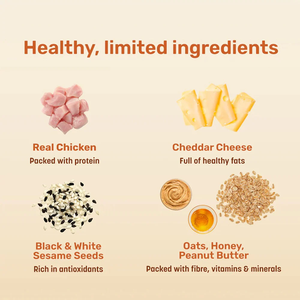 HUFT Bagel Bites Gluten Free Real Chicken & Cheese Dog Treats - Runbopad