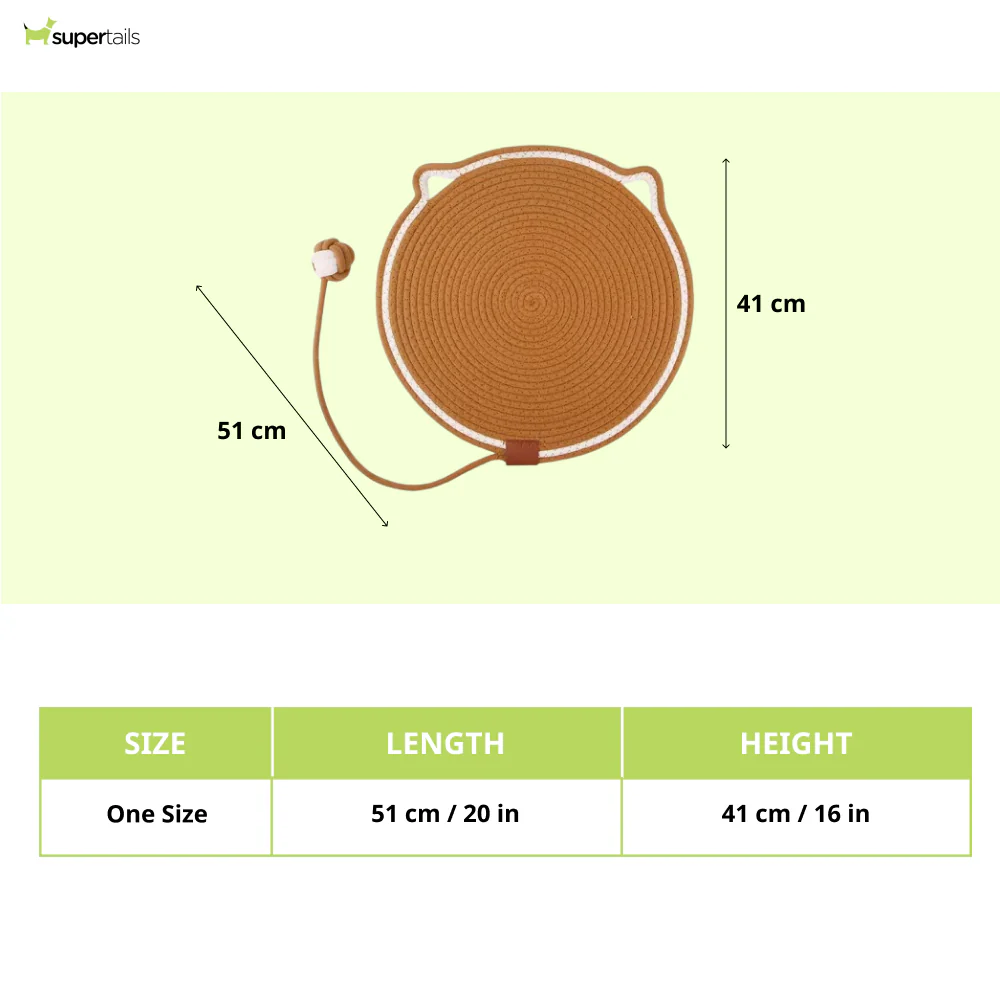 Talking Dog Club Rope Scratcher Mat for Cats - Runbopad