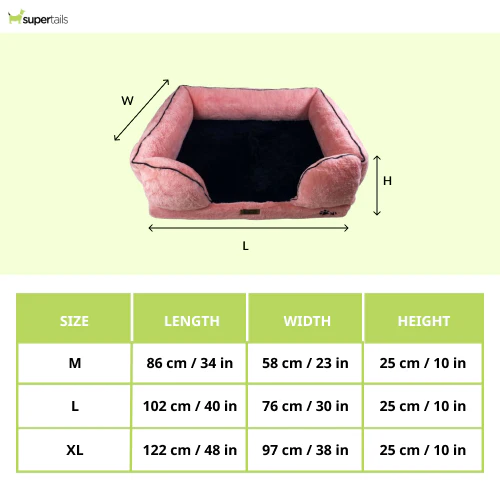 Petter World Ultra Luxury Micro Fur Orthopedic Sofa Bed for Dogs (Millennial Pink) - Runbopad