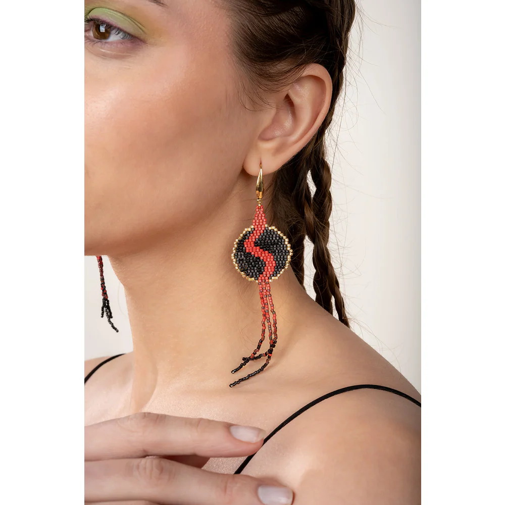 Jenni & Janki Handcrafted Miyuki Beaded Snake Earrings - Runbopad