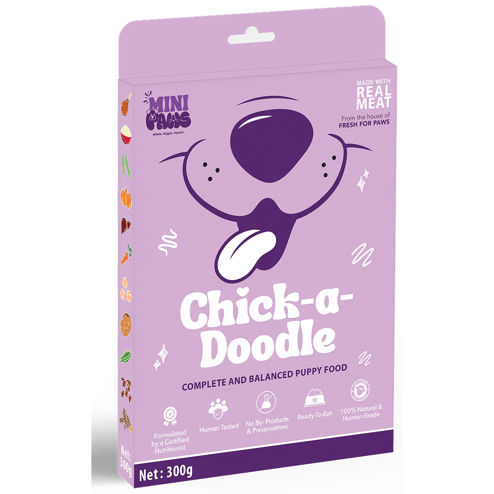 Fresh for Paws Mini Paws Chick A Doodle Puppy Dog Wet Food - Runbopad