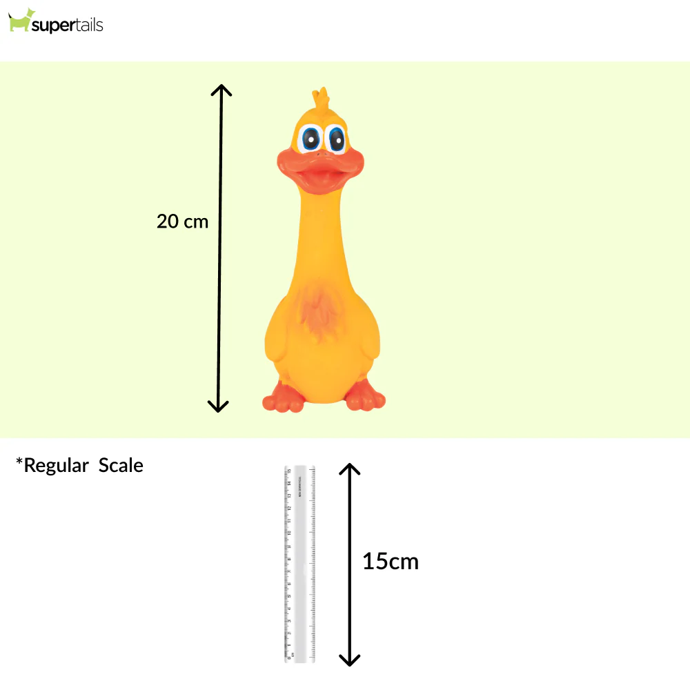 Trixie Duck Latex with Original Animal Sound Toy for Dogs (Yellow) - Runbopad