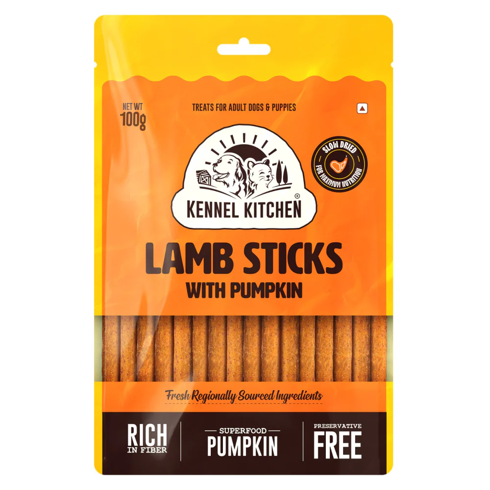 Kennel Kitchen Lamb Sticks with Pumpkin Stick Dog Treats - Runbopad
