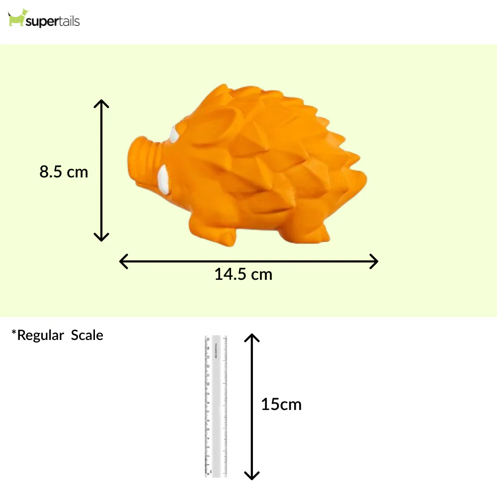 Squeeezys Latex Warthog Squeaky Chew Toy for Dogs (Orange) - Runbopad