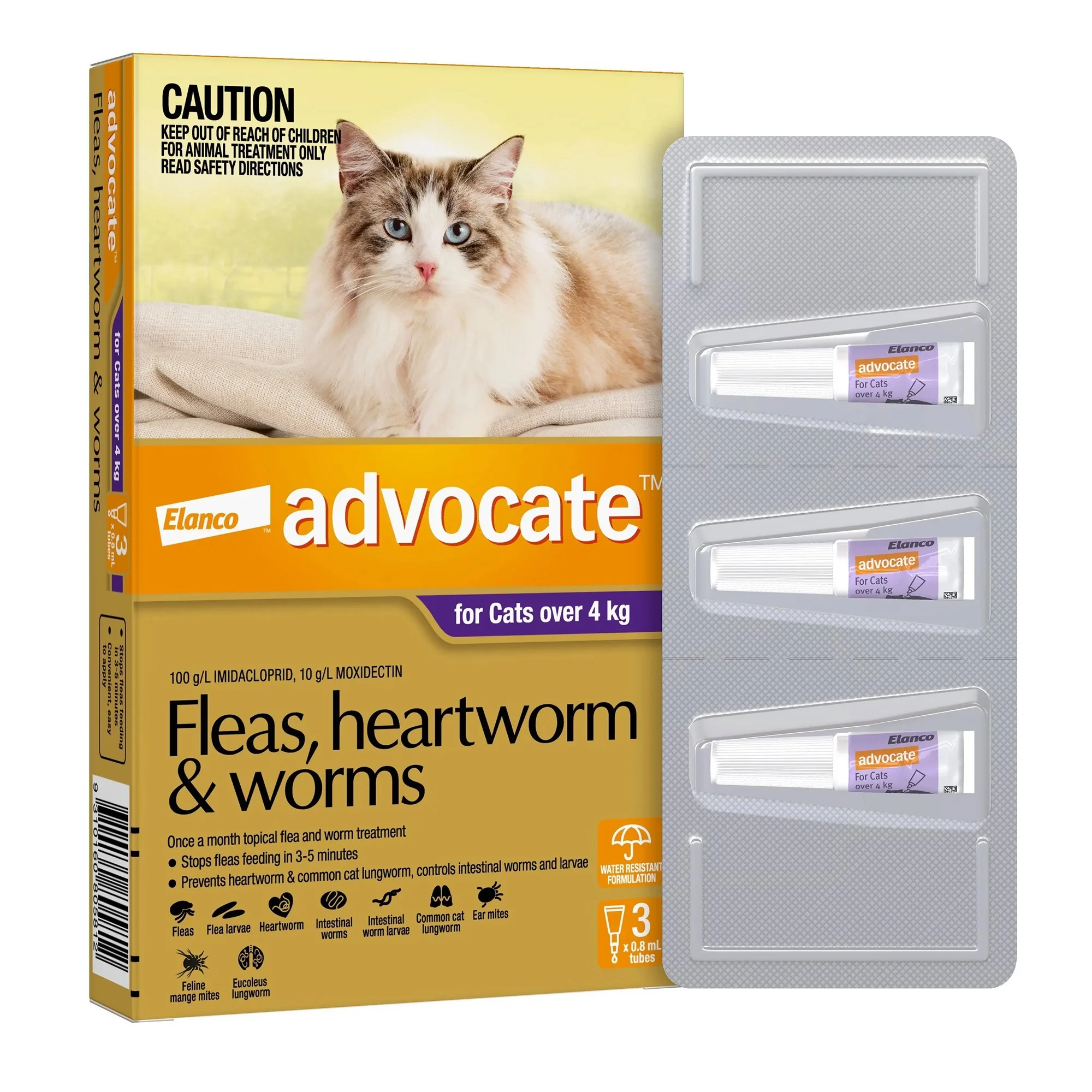 Bayer Elanco Advocate Spot On for Cats Above 4kg - Runbopad