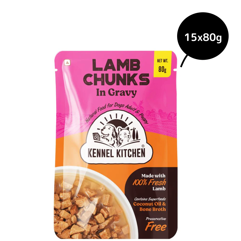 Kennel Kitchen Lamb Chunks in Gravy Puppy & Adult Dog Wet Food (All Life Stage) - Runbopad
