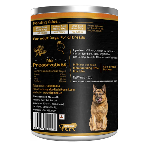 Dog Meal Chicken and Sweet Potato Dog Wet Food - Runbopad
