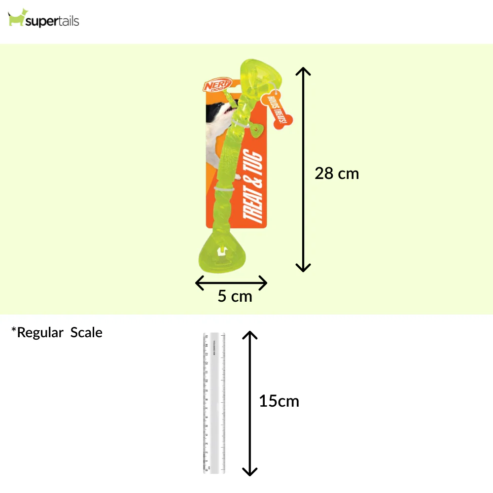 Nerf Dog Bone Tug Interactive Treat Dispenser Toy for Dogs (Green) - Runbopad