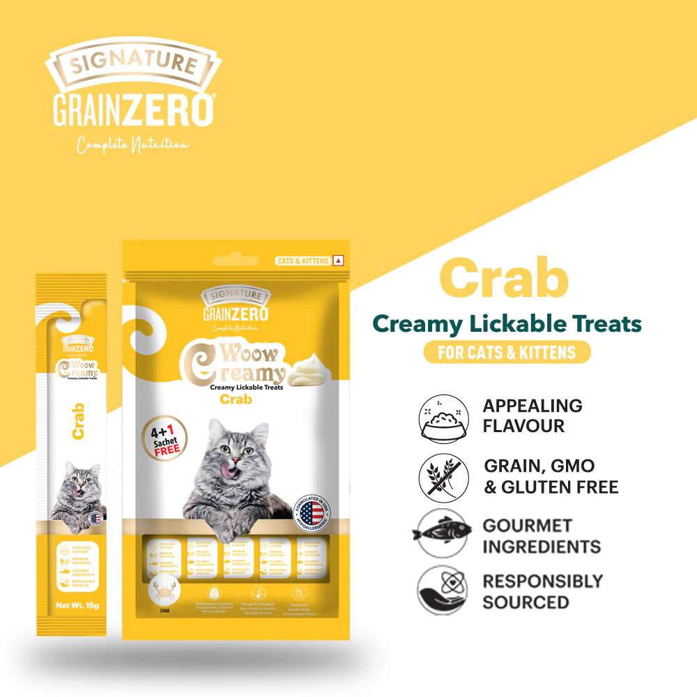 Signature Grain Zero Crab Lickable Creamy Cat Treats - Runbopad