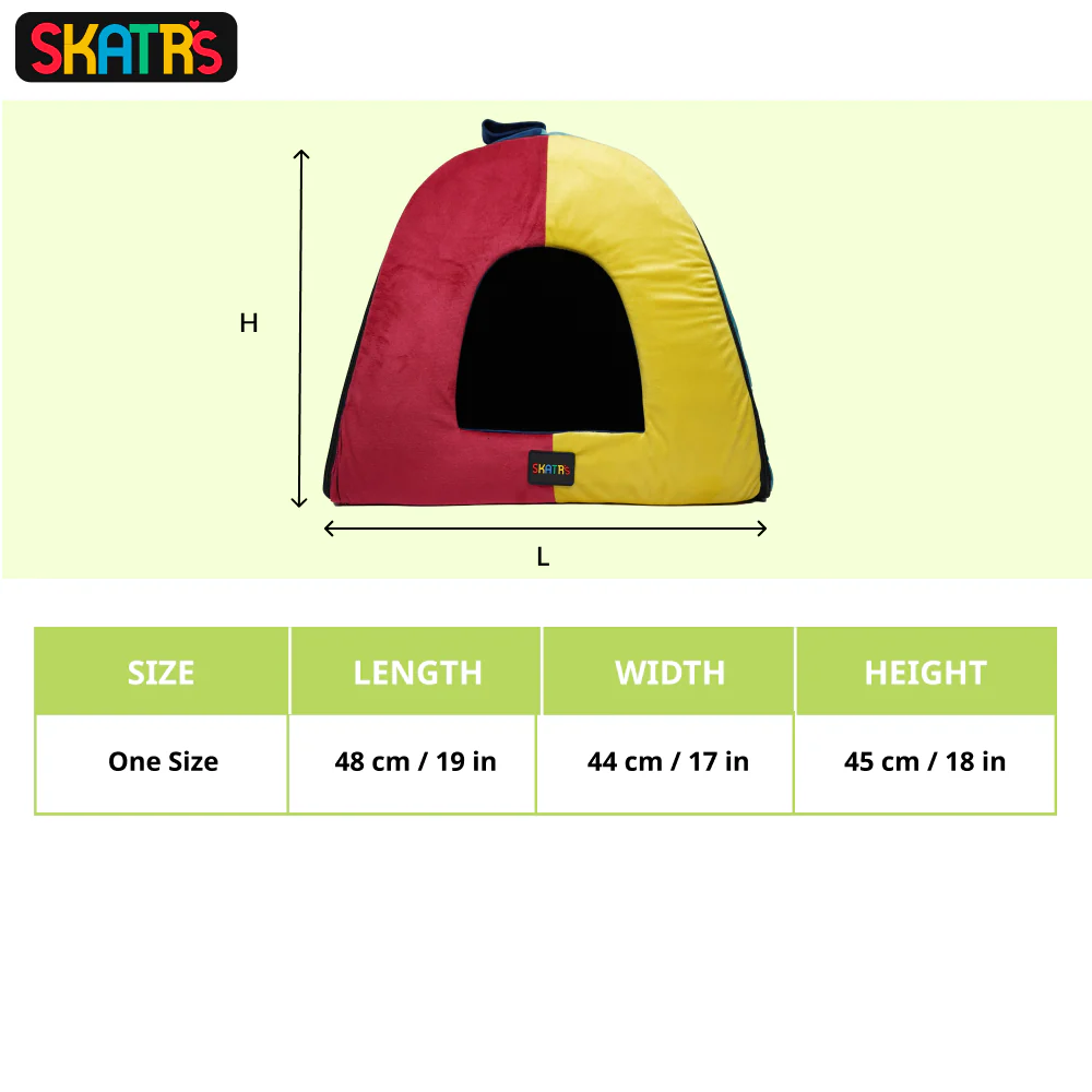 Skatrs Travel Burrow Cozy Portable Home for Dogs and Cats (Red/Yellow/Blue) - Runbopad