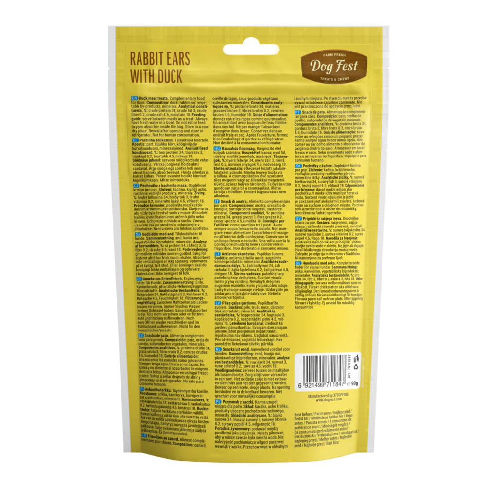 Dogfest Rabbit Ears with Duck Dog Treats - Runbopad