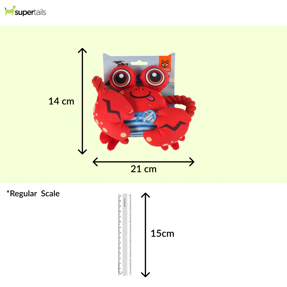 Barkbutler x Fofos Sealife Crab Plush Toy for Dogs - Runbopad