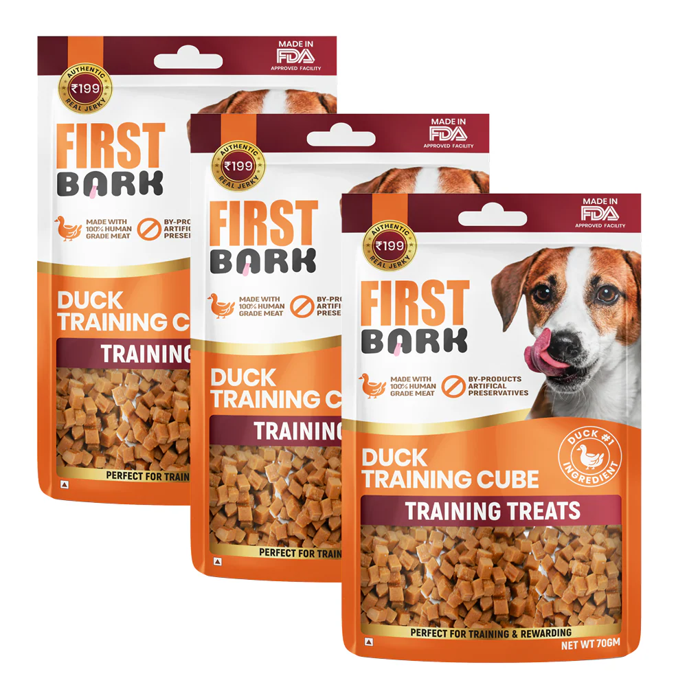 First Bark Duck Training Cubes Jerky Dog Treat - Runbopad