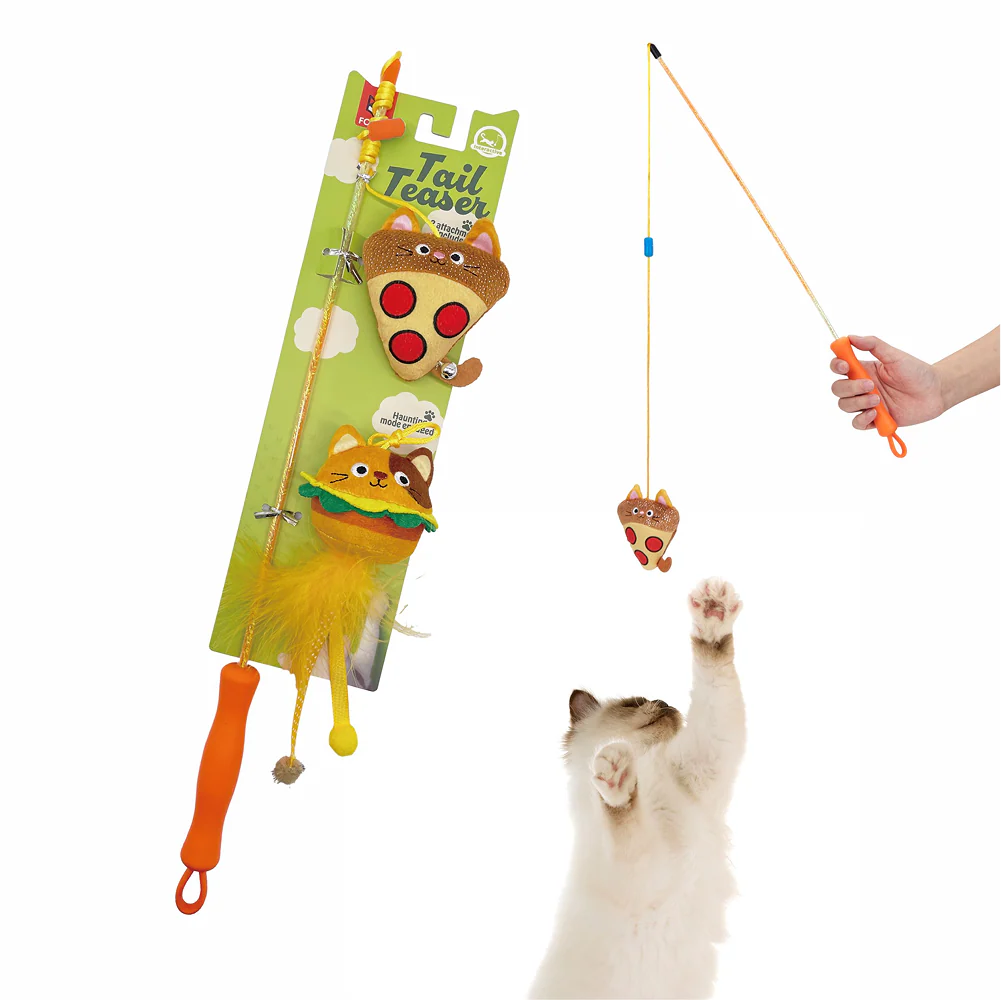 Fofos Wand Meow Fast Food Teaser Toy for Cats - Runbopad