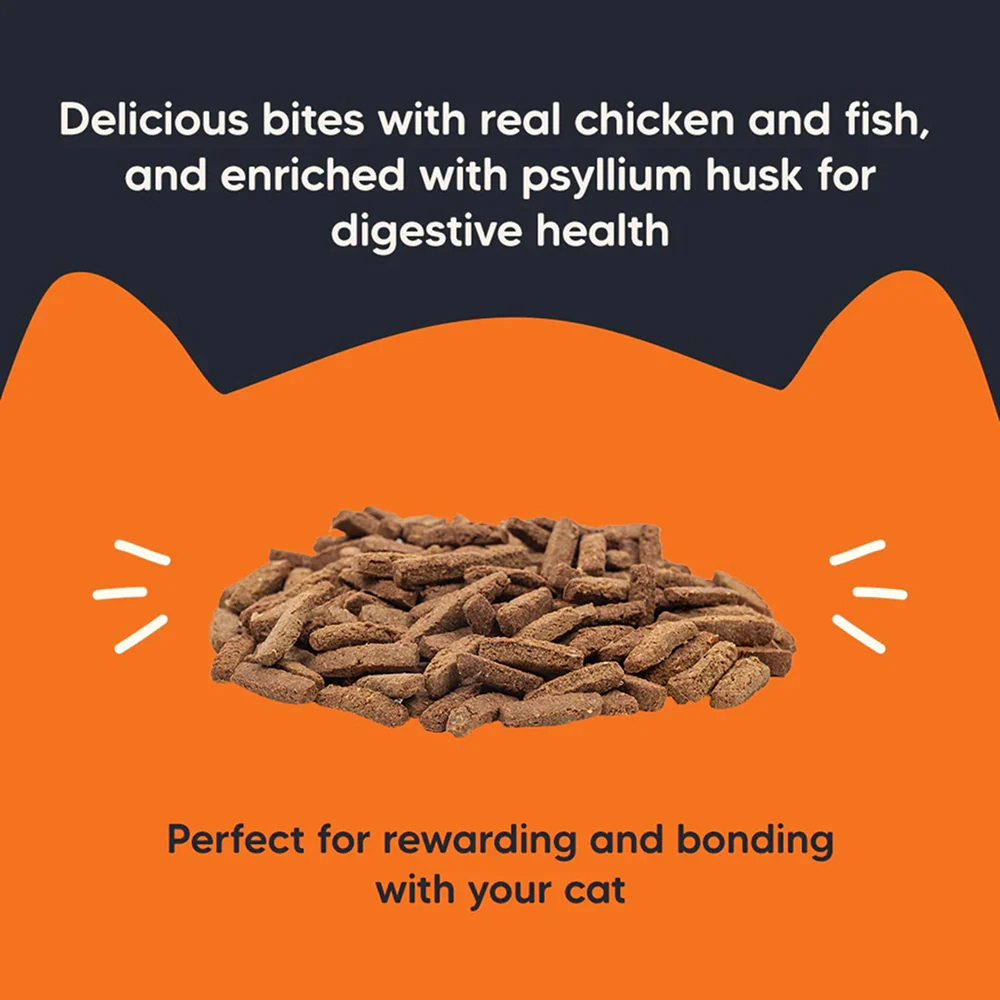 HUFT Meowsi Grain Free Chicken, Fish & Psyllium Husk Power Bites Cat Treats - Runbopad
