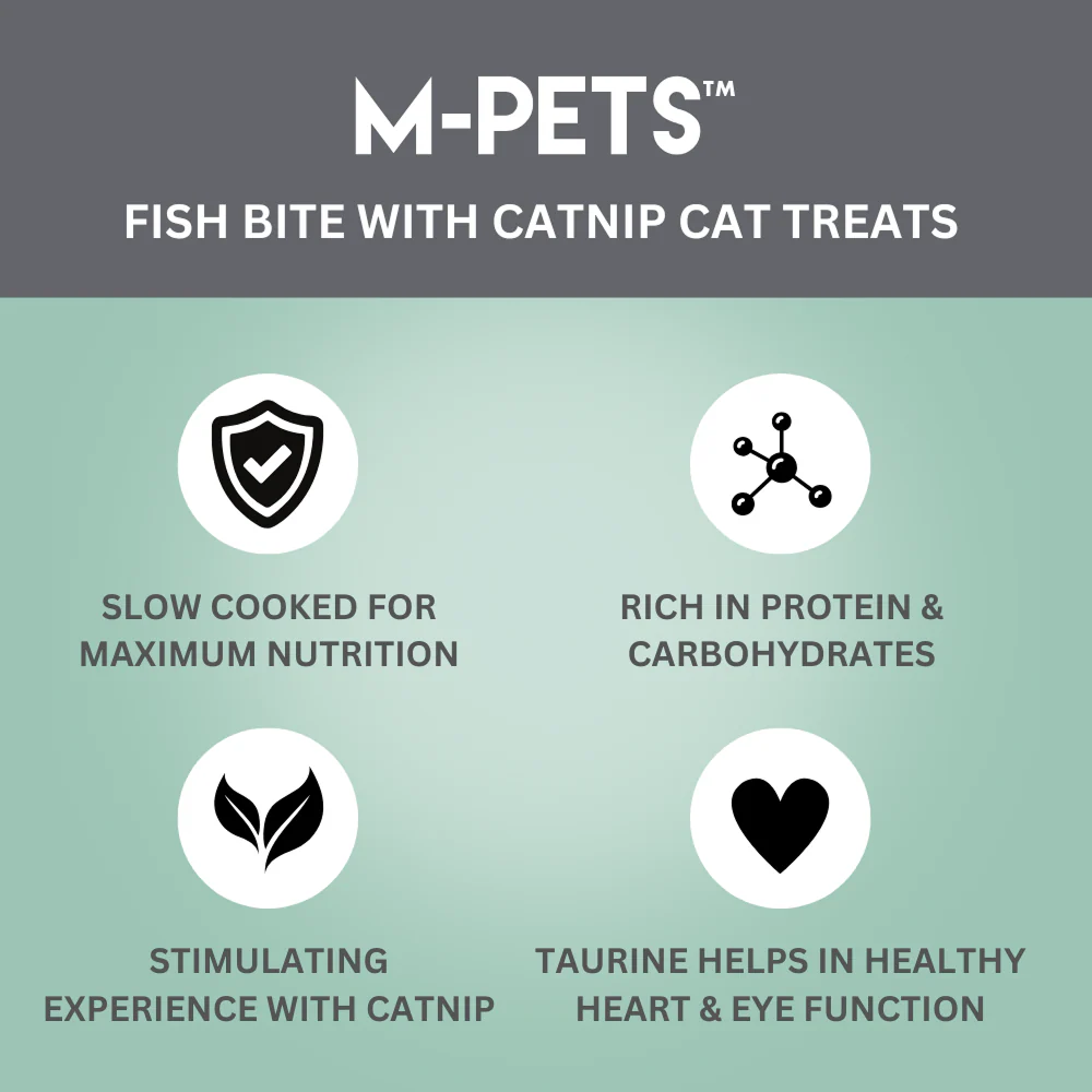 M PETS  Fish Bite With Catnip Treats for Cats - Runbopad