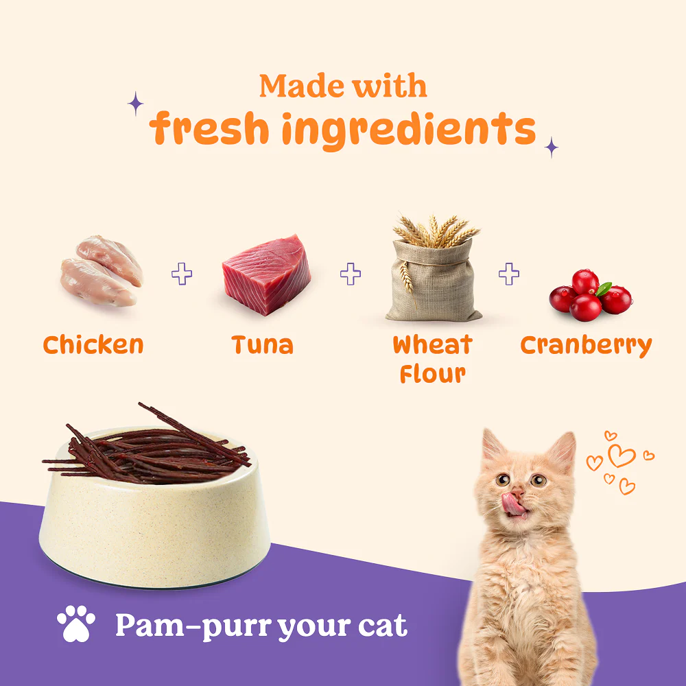 Basil Purrfect Tuna and Cranberry Dental Stick Cat Treat - Runbopad