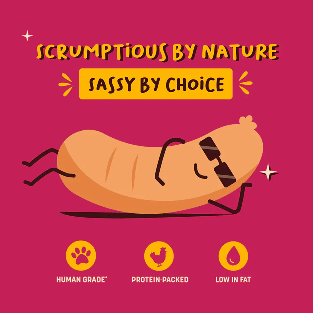 HUFT Sassy Sausage BBQ with Real Chicken Air Dried Treats for Dogs - Runbopad