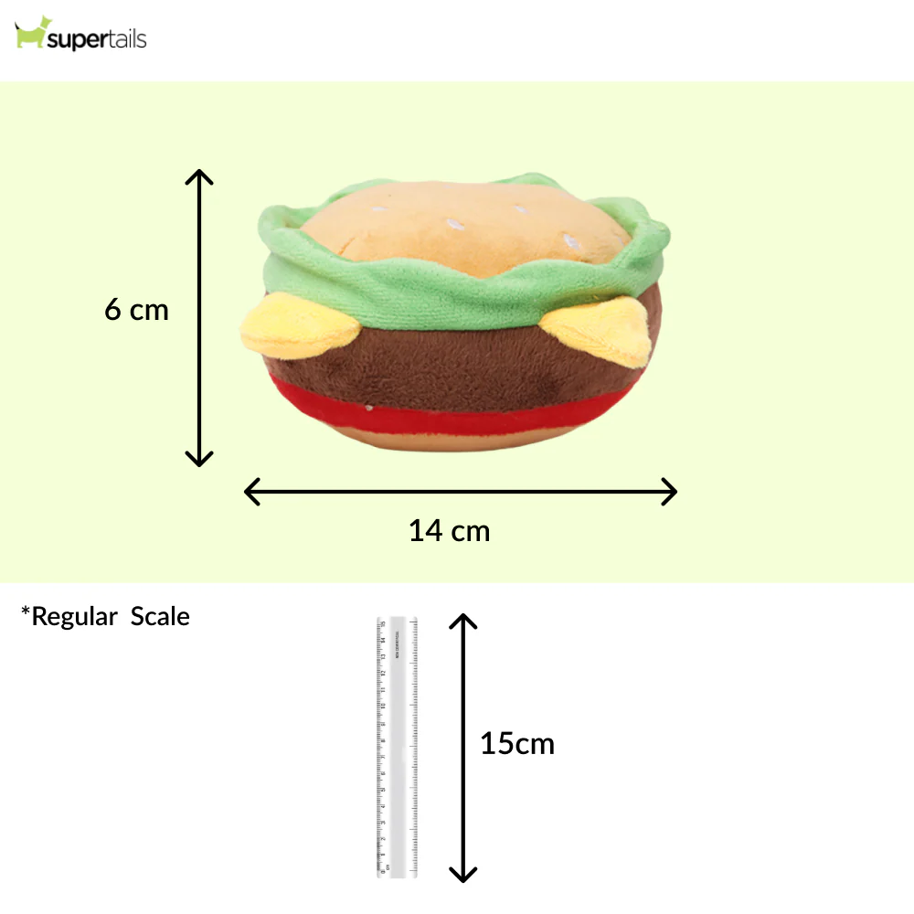 Skatrs Burger Plush Toy for Dogs and Cats - Runbopad