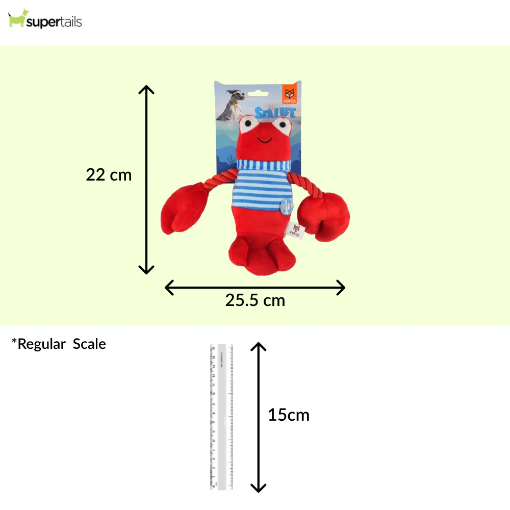 Barkbutler x Fofos Sealife Lobster Plush Toy for Dogs - Runbopad