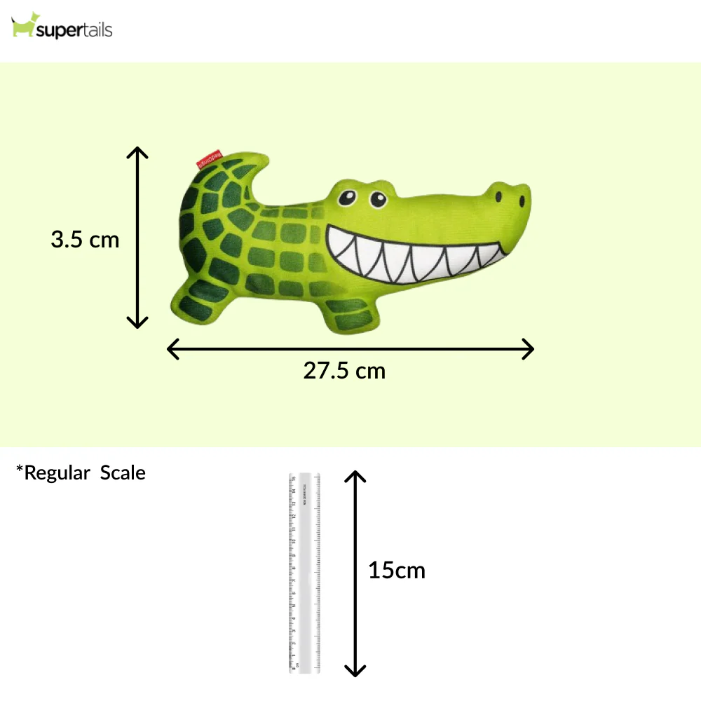 Red Dingo Durables Crocodile Fetch Toy For Dogs (Green) - Runbopad