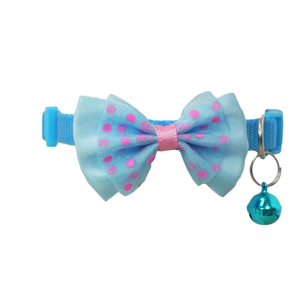 Skatrs Collar with Bow for Dogs and Cats (Blue) - Runbopad