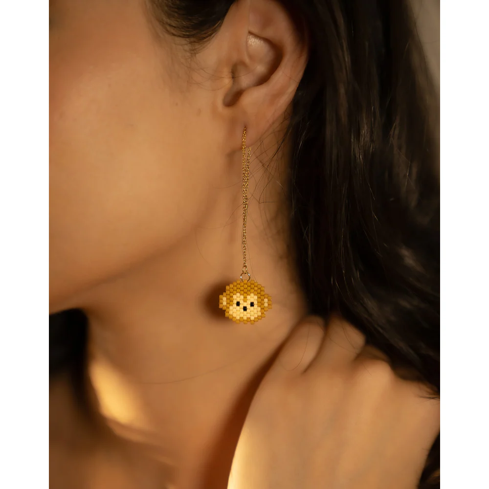 Jenni & Janki Handcrafted Miyuki Monkey Earrings - Runbopad