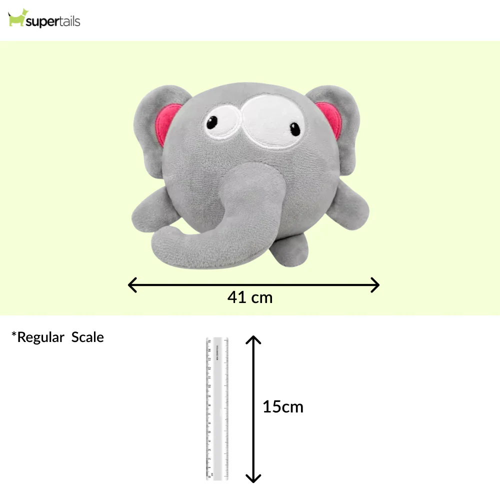 Talking Dog Club 3 in 1 Pop a Ele Bouncy Chew Toy for Dogs (Grey) - Runbopad