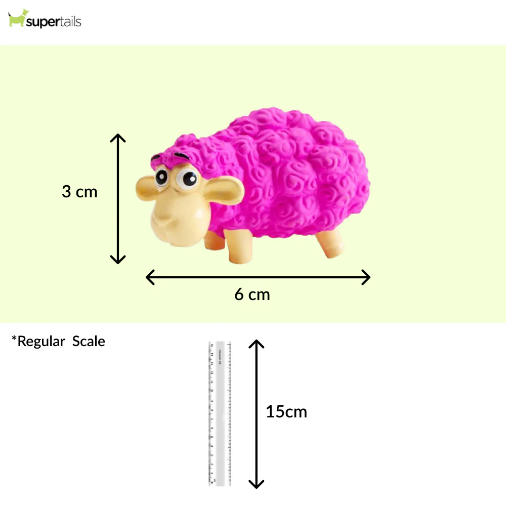 Outward Hound Tootiez Sheep Latex Rubber Toy for Dogs (Pink) - Runbopad