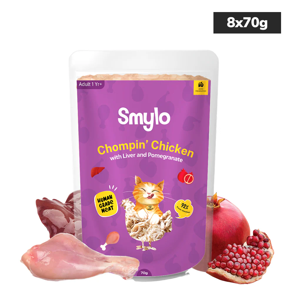 Smylo Chicken, Liver and Pomergranate Fresh and No Preservative Adult Cat Wet Food - Runbopad