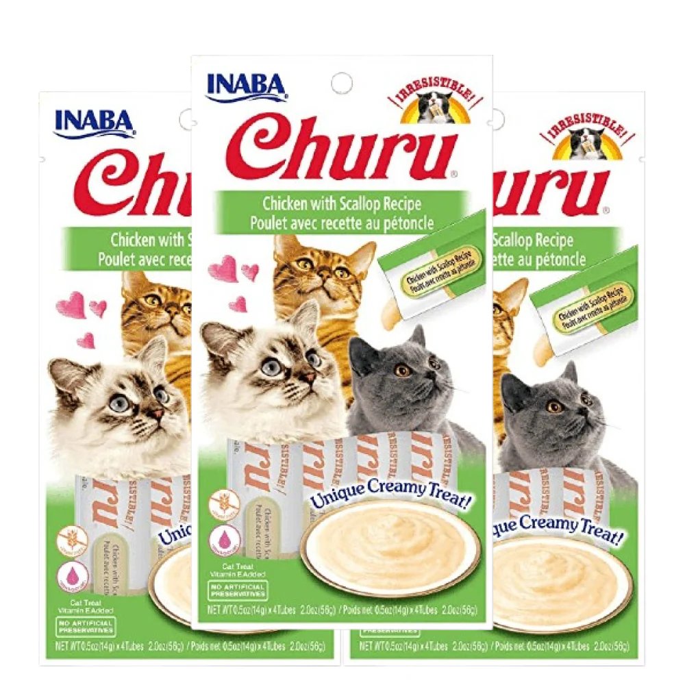 INABA Churu Chicken with Scallop Cat Treats - Runbopad