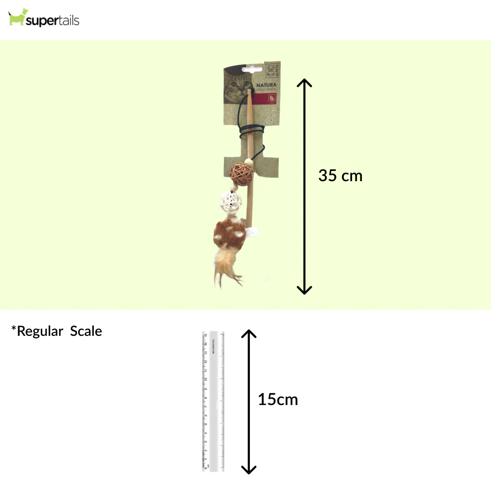 M Pets Natura 3 Ball Wand Toy for Cats - Runbopad